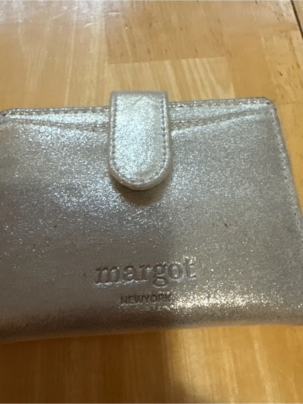 margot Metallic Silver Compact Wallet